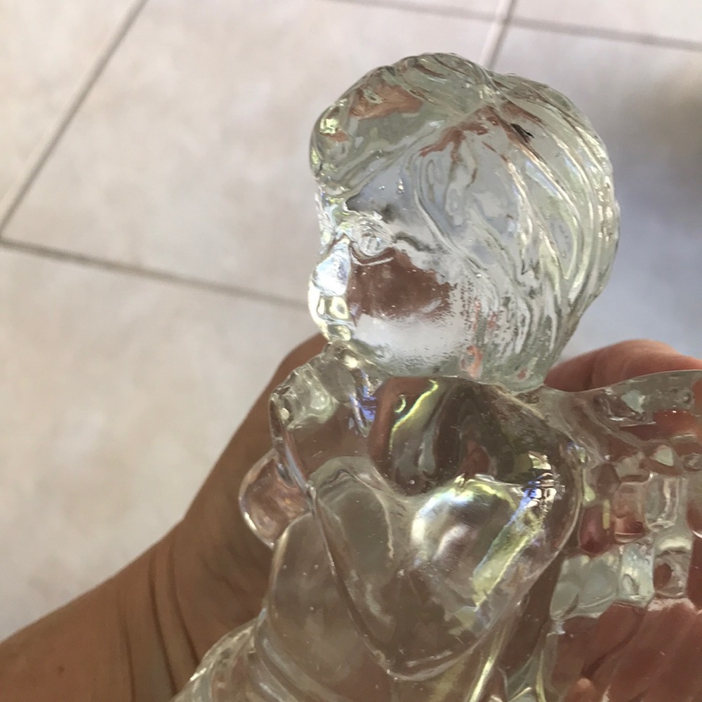 Pair of Clear Crystal  Angels  Candleholders - Picture 7 of 12